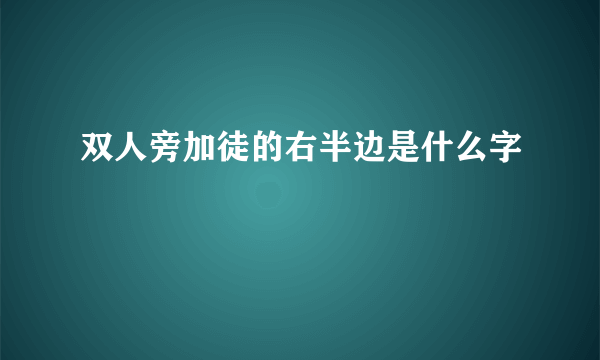双人旁加徒的右半边是什么字