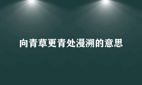 向青草更青处漫溯的意思