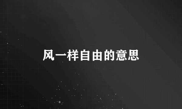 风一样自由的意思