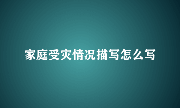 家庭受灾情况描写怎么写