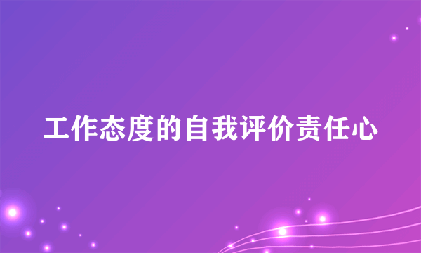 工作态度的自我评价责任心