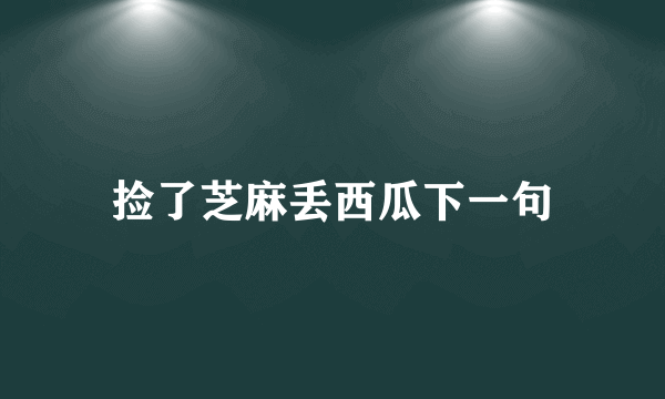 捡了芝麻丢西瓜下一句