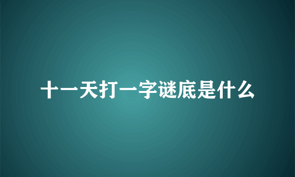 十一天打一字谜底是什么