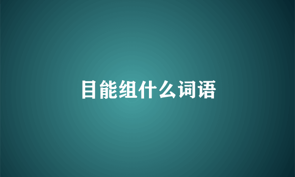目能组什么词语