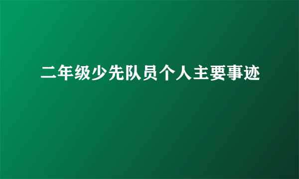 二年级少先队员个人主要事迹