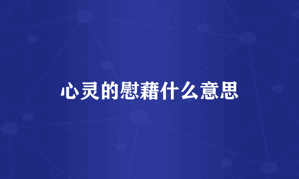 心灵的慰藉什么意思