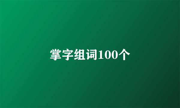 掌字组词100个