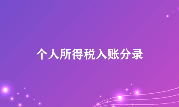 个人所得税入账分录