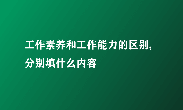 工作素养和工作能力的区别,分别填什么内容