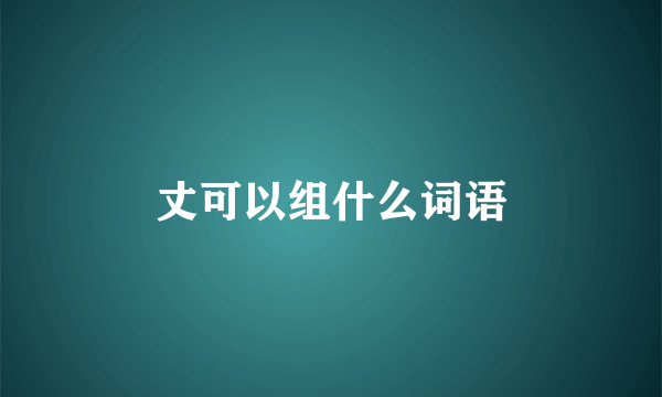 丈可以组什么词语