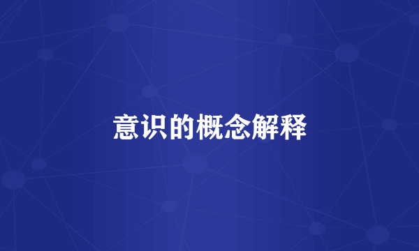 意识的概念解释