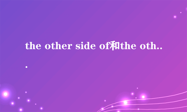 the other side of和the otherside of的区别
