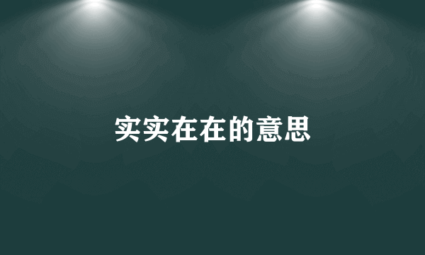 实实在在的意思