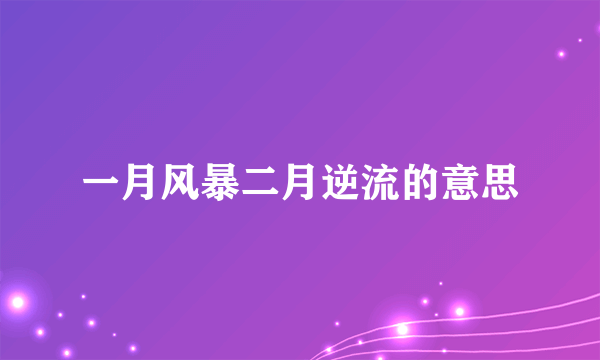 一月风暴二月逆流的意思