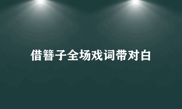 借簪子全场戏词带对白