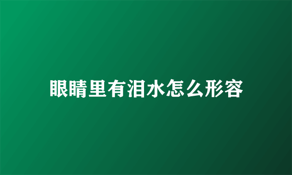 眼睛里有泪水怎么形容