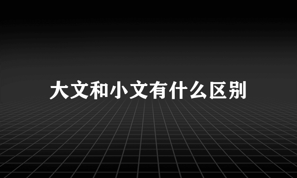 大文和小文有什么区别
