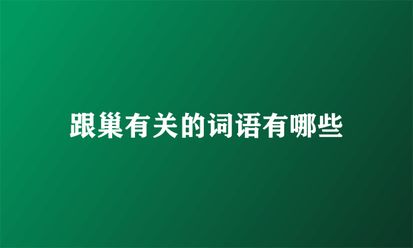 跟巢有关的词语有哪些