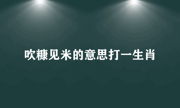 吹糠见米的意思打一生肖