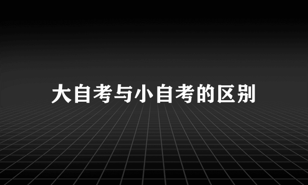 大自考与小自考的区别