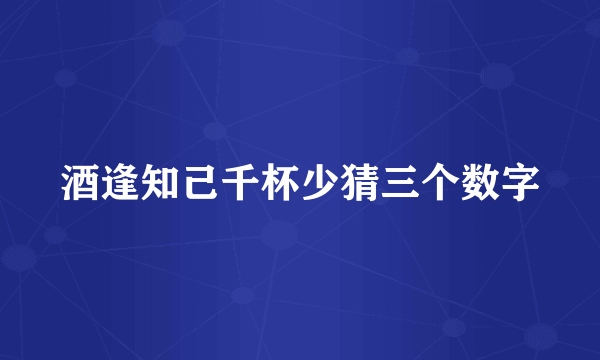 酒逢知己千杯少猜三个数字