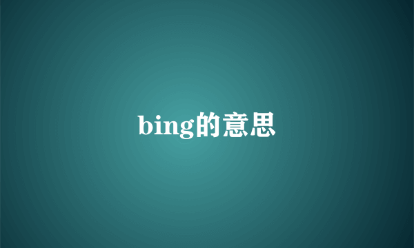 bing的意思