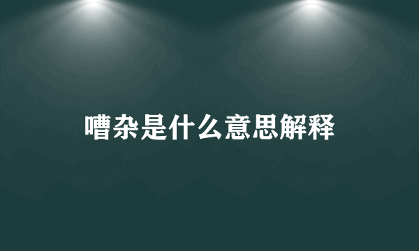 嘈杂是什么意思解释