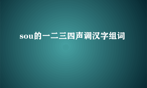 sou的一二三四声调汉字组词