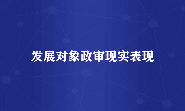 发展对象政审现实表现