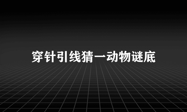 穿针引线猜一动物谜底