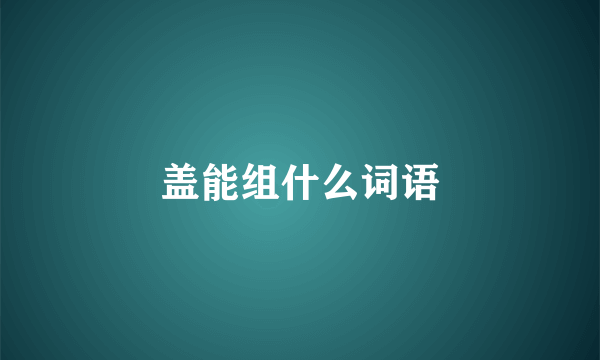 盖能组什么词语
