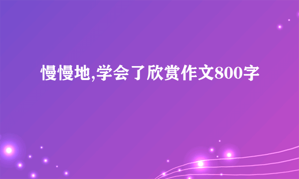 慢慢地,学会了欣赏作文800字