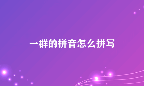 一群的拼音怎么拼写