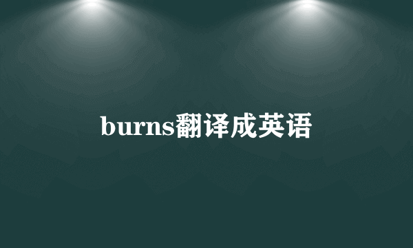 burns翻译成英语