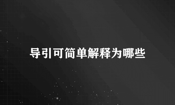 导引可简单解释为哪些