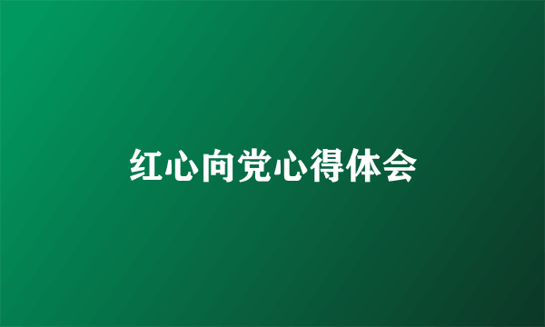 红心向党心得体会