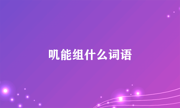 叽能组什么词语