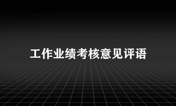 工作业绩考核意见评语