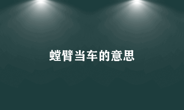 螳臂当车的意思