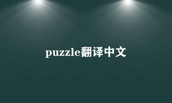puzzle翻译中文