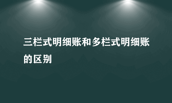 三栏式明细账和多栏式明细账的区别