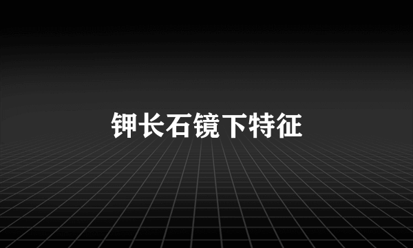 钾长石镜下特征