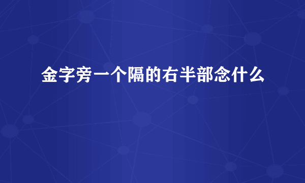 金字旁一个隔的右半部念什么