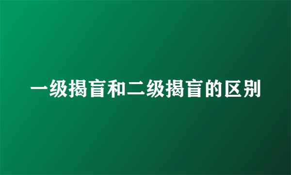 一级揭盲和二级揭盲的区别