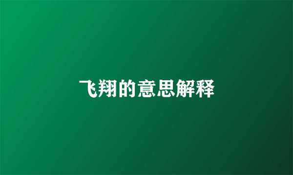 飞翔的意思解释