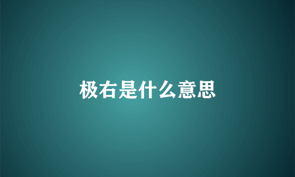 极右是什么意思