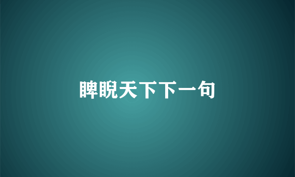 睥睨天下下一句