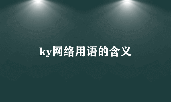 ky网络用语的含义