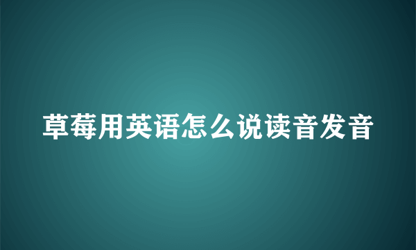 草莓用英语怎么说读音发音