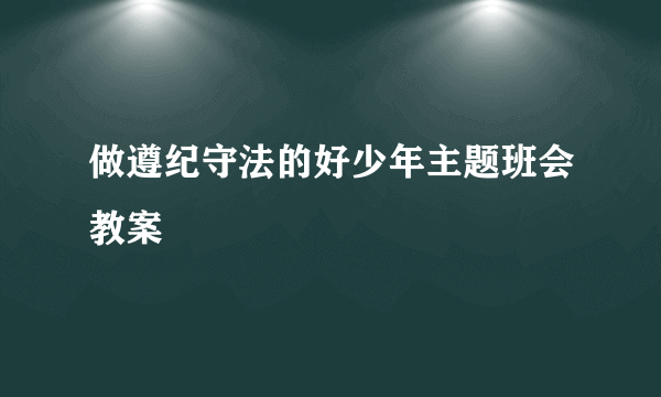 做遵纪守法的好少年主题班会教案